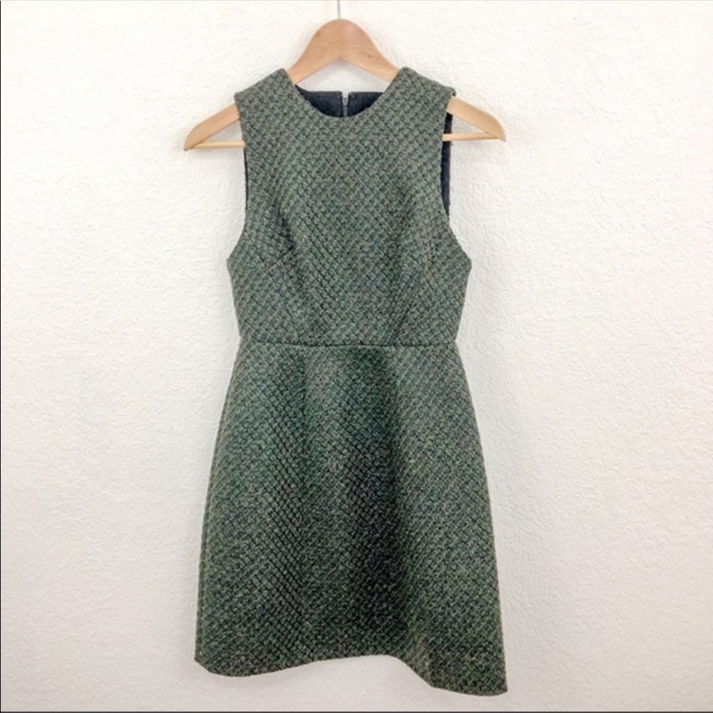 ALICE + OLIVIA Green Tweed Mini Dress / Sz 0